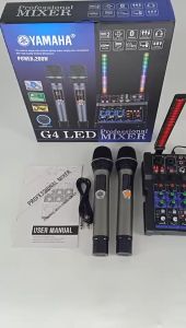 Yamaha G4 LED Signal Light Mixer Power Mixer 4Channels USB Bluetooth with 2 Wireless Mic(NEW PRODUCT)