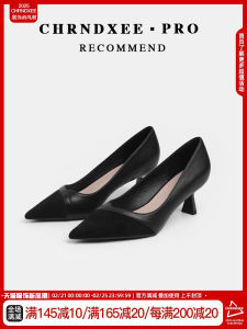 Elegant Black High Heels Womens Pointed Toe Slip-On Work Shoes Comfortable Fashionable Leather Mary Janes Casual Footwear