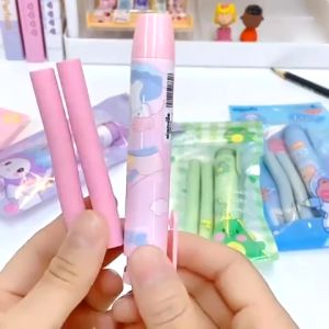 🔥chageey👍 Creative Primary School Students Stationery Pencil Press Type Telescopic Pushable Eraser Children Cartoon Student Painting Design Office Eraser No Debris No Trace