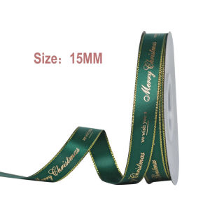 5 Meters Christmas Ribbon 15mm 25mm Grosgrain Satin Ribbons for Christmas Gift Wrapping Yule Decoration DIY Handmade Crafts