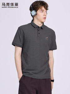 Mark Fairwhale | Embroidered Turn-Down Collar Short Sleeve Mens Polo Shirt