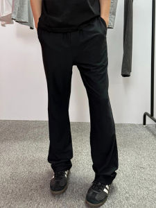 Cleanfit Casual Straight Leg Ice Silk Pants Mens Summer Thin Micro Flared West Pants Loose Fit mid Waist Long Trousers