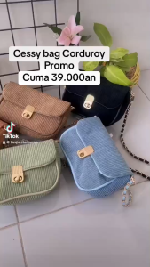 Tas Selempang Corduroy Slingbag Wanita Selempang Cessy Mini Bag Cordura Korean Style Muat HP