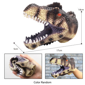 Soft Hand Puppets Dinosaur Head Model Toy Role Play Pet Cat Dog Teasing Toy Tyrannosaurus Rex Shark Animal Cosplay Toy Kids Gift
