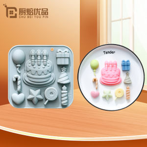 Mold Baking Tools Silicone Chocolate Cake DIY Kitchen Utensils Birthday Cake Design Soft Candy Pudding Mold European Style Pure Color