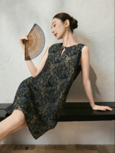 SUSHE | New Chinese Style Round Neck Sleeveless/Short Sleeves A-Line Loose Mid-Length Dress