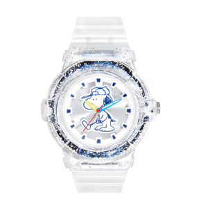 ดีดีผ้านาฬิกาสำหรับเด็กผู้หญิงกันน้ำได้30ม. สไตล์ Ins ตารางโปร่งใสตัวชี้การเคลื่อนไหวแบบ YI