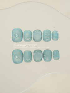 Handmade Pure Desire Style Jelly Nails Matte Texture White Enhancing Cute Design Wearable False Nails Half Wave Brand