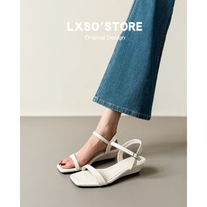 French Simple Elegant Fairy Style Leather Open Toe Sandals Wedge