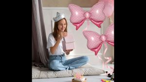 ลูกโป่งฟอยล์โบว์อลูมิเนียม รุ่นใหม่ ชุดตกแต่งปาร์ตี้ทารกการ์ตูน ลูกโป่งฟอยล์แฟนซี ขายส่ง