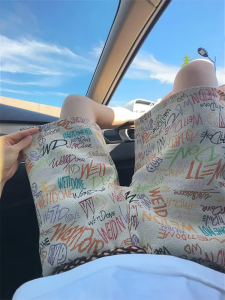 Quần Short Thể Thao Nam Dáng Rộng Mùa Hè Graffiti Phong Cách Dân Tộc Quần Dài Năm Điểm Thoải Mái Thoáng Khí Thường Ngày