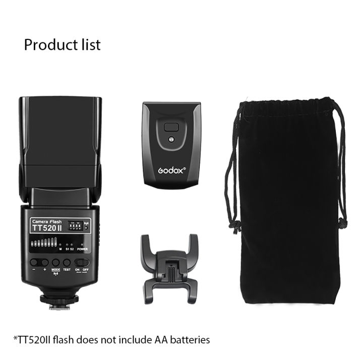 Godox Thinklite Camera Flash TT520II TT520III With Build-in 433MHz Wireless Signal +Trigger Transmitter for Canon Nikon Pentax Fuji Olympus DSLR Cameras