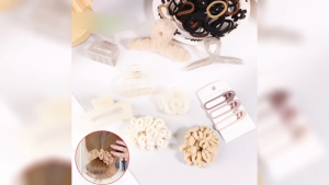 Korean Style Plastic Hair Clip Hairpins Hair Tie Stretch Rubber Hair Set Accessories for Women 303