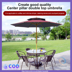 Umbrella Tent with Base 2.7M Heavy Duty Double Layer Big Umbrella Outdoor Garden Patio Courtyard Beach Sunshade Tent