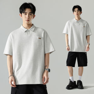 Wood soon | Retro Flip Collar Polo Shirt Mens Summer Loose T-shirt
