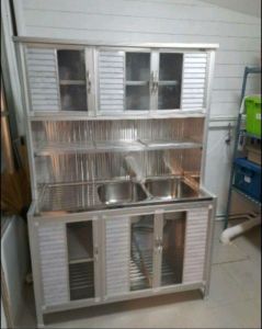 ตู้ครัวอลูมิเนียม 2 อ่าง / 120  150 CM