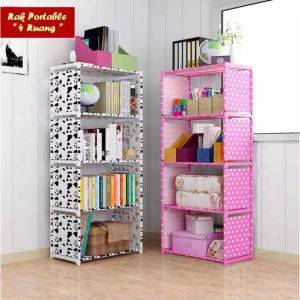 TERBARU! Rak Buku Portable / Lemari Serbaguna 5 Susun Desain Modern Dan Stylish Material Kain Non Woven Cocok Untuk Merapikan Buku Anak - Lazada
