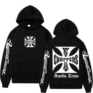 Áo Hoodie Họa Tiết Cổ Điển West Coast Chopper Dành Cho Nam Tay Dài Dáng Rộng Phong Cách Đường Phố Gothic Dành Cho Nam Và Nữ