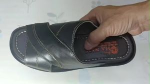 Dép Nam Quai Ngang Da Bò Thật SAMTA Đế Cao Dành Cho Người Thấp DN2043