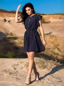 Váy Ngắn Cổ Tròn in Họa Tiết Thời Trang Cho Nữ Váy Chữ a Cạp Cao Thường Ngày Mùa Xuân Thu Đông Váy Ngắn Không Tay