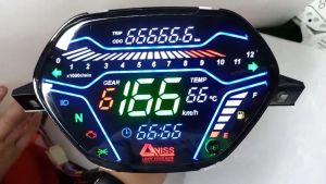 Đồng hồ Au-di gắn xe Wave nhỏ - đồng hồ xe máy