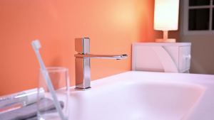 AIM Full Brass Square Basin Faucet Hot and Cold Single Handle Bathroom Sink Mixer Tap