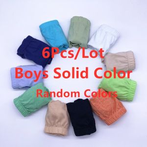6PC boys Solid Underwear Kids Cute Panties Children Soft Cotton Underpants