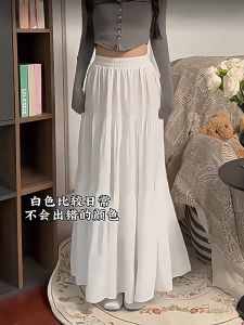 (Stock in KL-040) Maxi Skirt Cute Plain Hem Skirts Ruffle Cute