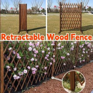 Solid Wood Fence Decoration Foldable Modern Simple Mesh Fence Panel Retractable Wood Plant Fence