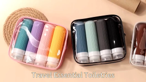Babydu Portable Travel Bottle Set Silicone Squeezable Containers for Toiletries Clear Zip Botol Isi Ulang