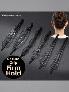 NING ZHOU | Black Invisible Side Hair Clip for Forehead and Back of Head