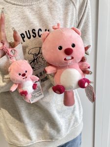 Authentic Loopy Doll Cute Beaver Ruby Doll Pendant Cute Female Plush Toy Key Chain Suitcase Hanger