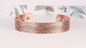 ARADOO Premium Pure Copper Magnetic Bracelets for Men Women Flowers Design Jewelry Gifts