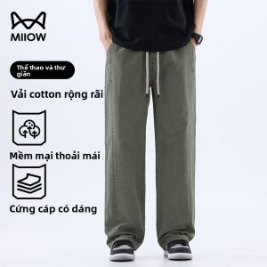 Quần dài nam MiiOW làm bằng vải cotton mỏng thoáng khí rộng rãi đa năng