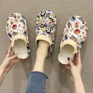 QIAOHUI | Summer Cute Cartoon Thick Sole Anti-slip Covered Toes Slides