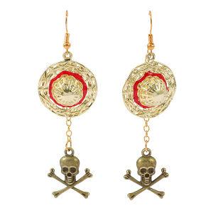 Bandai | One Piece Pirate King Pirate Straw Hat Pendant Earrings Retro Pirate Skull Earrings Personalized Earrings