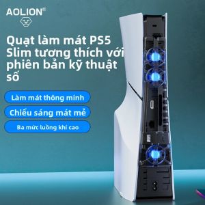 Quạt Làm Mát Im Lặng Tốc Độ Cao Có Thể Điều Chỉnh Cho PS5 Pro Có Đèn LED - Quạt Làm Mát Phụ Kiện PlayStation5 Slim Hiệu Quả