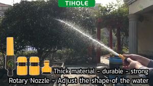 TIHOLE 4Pcs plastic nozzle set high pressure nozzle head Garden flexible rubber hose pipe sprayer gun Fittings ABS Adjustable gardening Spray Hose MT 119 Nozzle Connector car wash water jet pump getah kepala paip cuci air kua