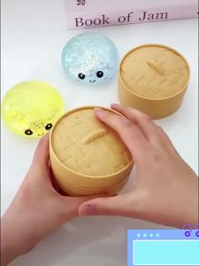 ZTOYL | .Hot-Realistic Giant Dumpling Squeeze Toy With Steamer Soft TPR Dough Ball Decompression Stress Relief Toy Funny Creative Gift