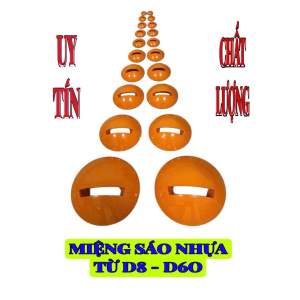 Miệng sáo nhựa cao cấp hàng siêu nét (màu cam) từ d8-d14 được combo ống