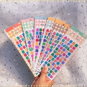 UMI AGUGU Candy Color Alphabet Letter Number Sticker Self Adhesive DIY Art Craft Decoration Scrapbook Stationery Huruf ABC
