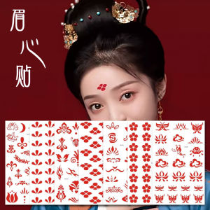 Stage Makeup Face Stickers Childrens Performance Forehead Patches Hanfu Dance Show Floral Tiara Ancient Chinese Style Beauty Tools