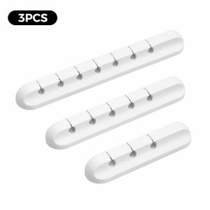 3Pcs USB Cable Winder Organizer Round Charger Cord Clips Adhesive Cable Holders for Home and Office Desktop Management