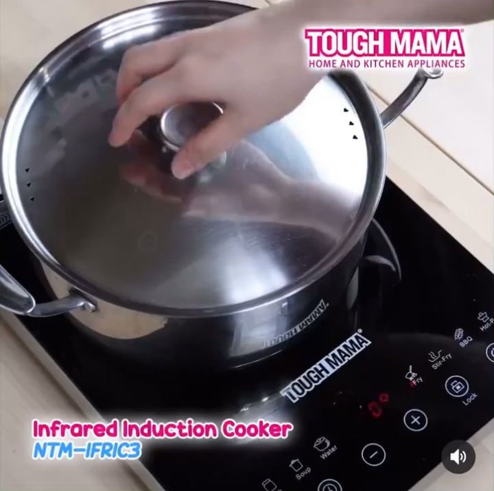 Tough Mama NTMIFRIC3 Infrared Induction Cooker Black Crystal Plate Electric Stove Stainless