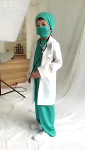Kids Top+Pants+Coat+Accessories 8PCS Suits With Real Stethoscope For Kids Scrubs Halloween Costume Girls Boys Doctor Dress Up