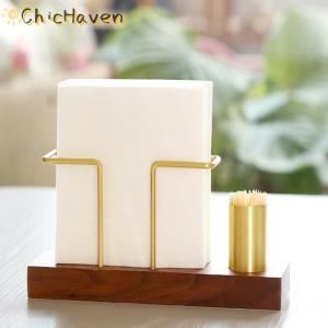 ChicHaven ชั้นวางกระดาษทิชชู่ไม้เนื้อแข็งตั้งโต๊ะโต๊ะโรงแรมตกแต่งร้านกาแฟชั้นวางผ้าเช็ดปากที่วางกระดาษหรูหราน้ำหนักเบา