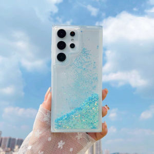 Night Glow Sandflow Anti-Fall Pure Color Simple Style Mobile Phone Case for Samsung S21 S22 S23 Ultra 5G Signal Protection Cover