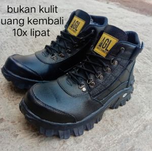 SEPATU SAPETY BOOT PRIA AGLS 100% KULIT SOL KARET ( MORISAY KULIT )