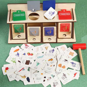 Educational Sorting Game Trash Bin Toy