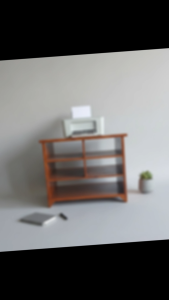 Meja Printer Kayu Minimalis – Rak Penyimpanan 4 Ruang + 1 Ruang Besar – Natural & Kokoh